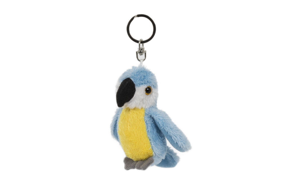 Schlüsselanhänger Schlüsselring Papagei mit Sound und LED Ara 4 Farben 7 cm NEU 